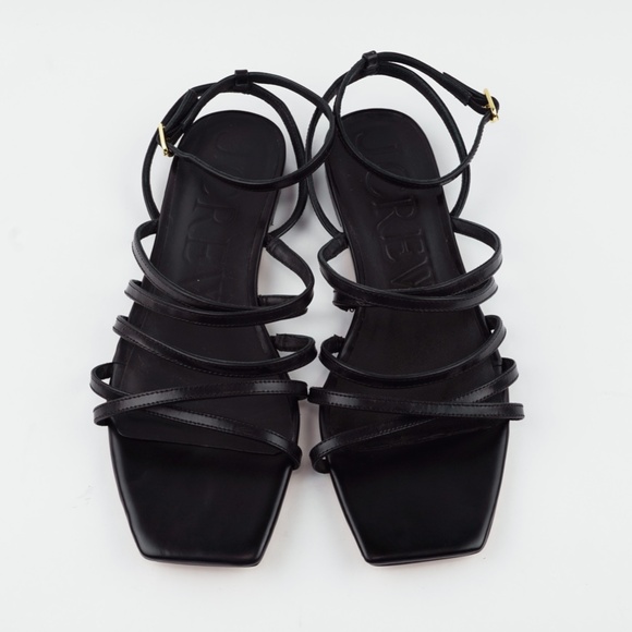 New JCREW Size 8 Capri Strappy Sandals in Leather - Black $128 CA027 - Picture 3 of 5